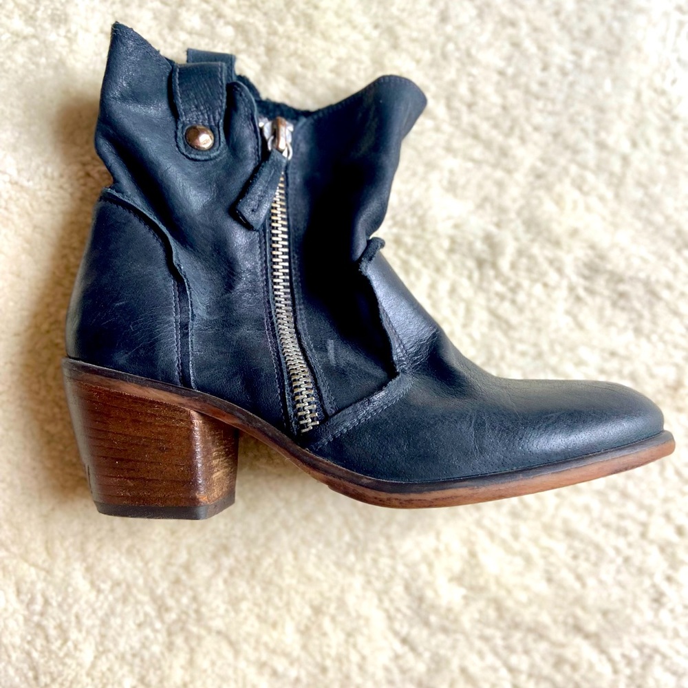 Steve Madden Distressed Zip Booties - 39